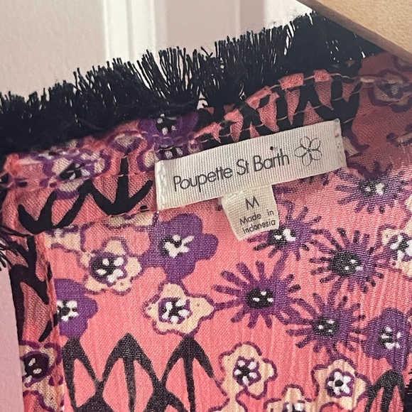 POUPETTE ST BARTH Amora Romper in Pink Purple Fressia Floral V-Neck Romper Med - Picture 3 of 8